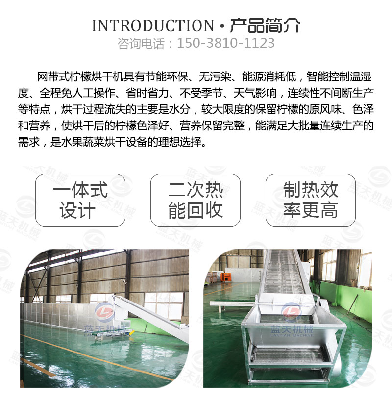 檸檬片網(wǎng)帶烘干機(jī)產(chǎn)品簡介